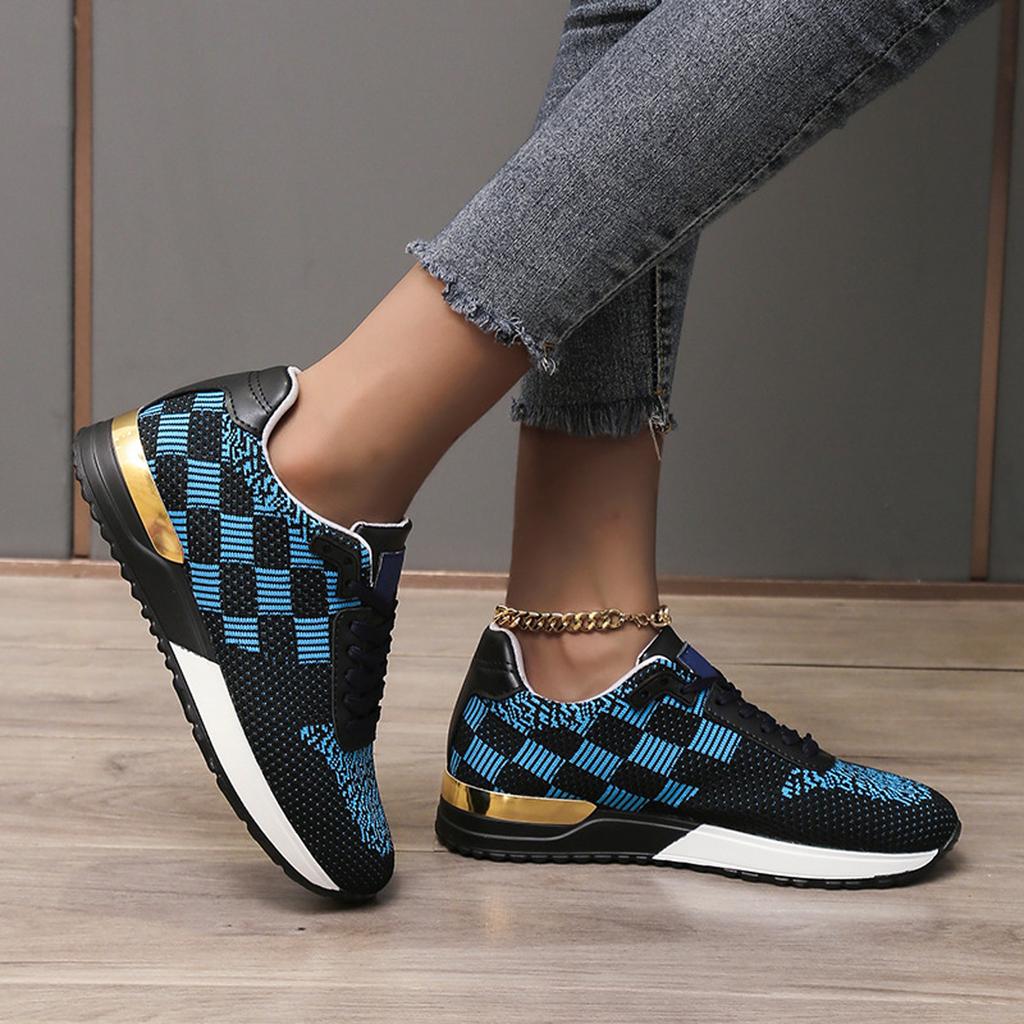 Women's Sports Shoes Thick Sole Single Shoes Round Head Casual Mesh Shoes