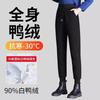 Graphene Warm Black and Gold Down Pants, Winter Velvet Thickened Cold-resistant Super Thick Legged Cotton Pants