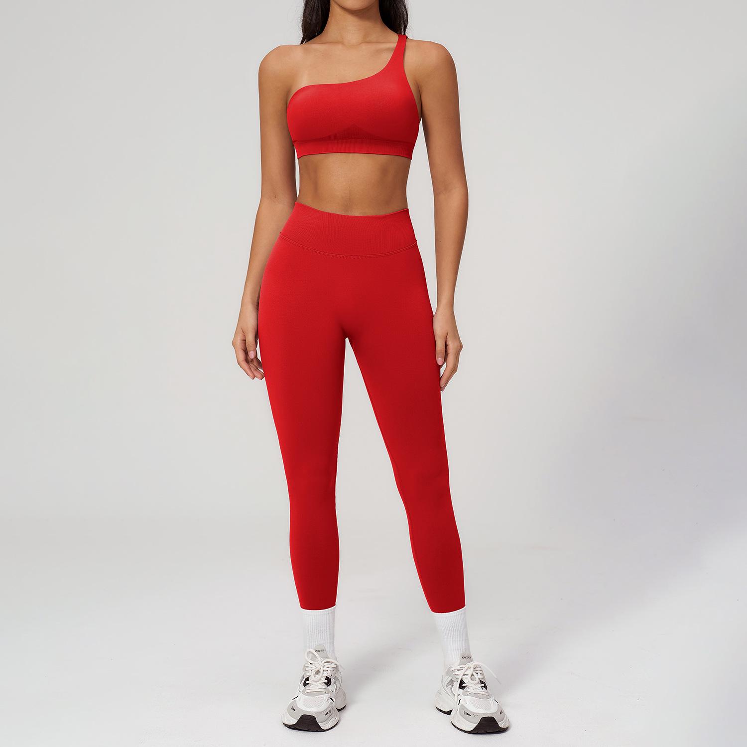 Dare to Show Seamless One-Shoulder Quick-Dry Running & Yoga Set for Women L