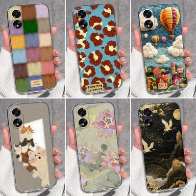 Color Plaid Luxury Clear Phone Case For Oppo A38 A57 A58 A72 A73 A74 A76 A77 A78 A79 A98 Lens Protection Transparent TPU Dustproof Cover For Oppo Capa