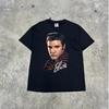 T-shirt Noir Homme Vintage 1990 Elvis Presley Visage Géant Taille XL