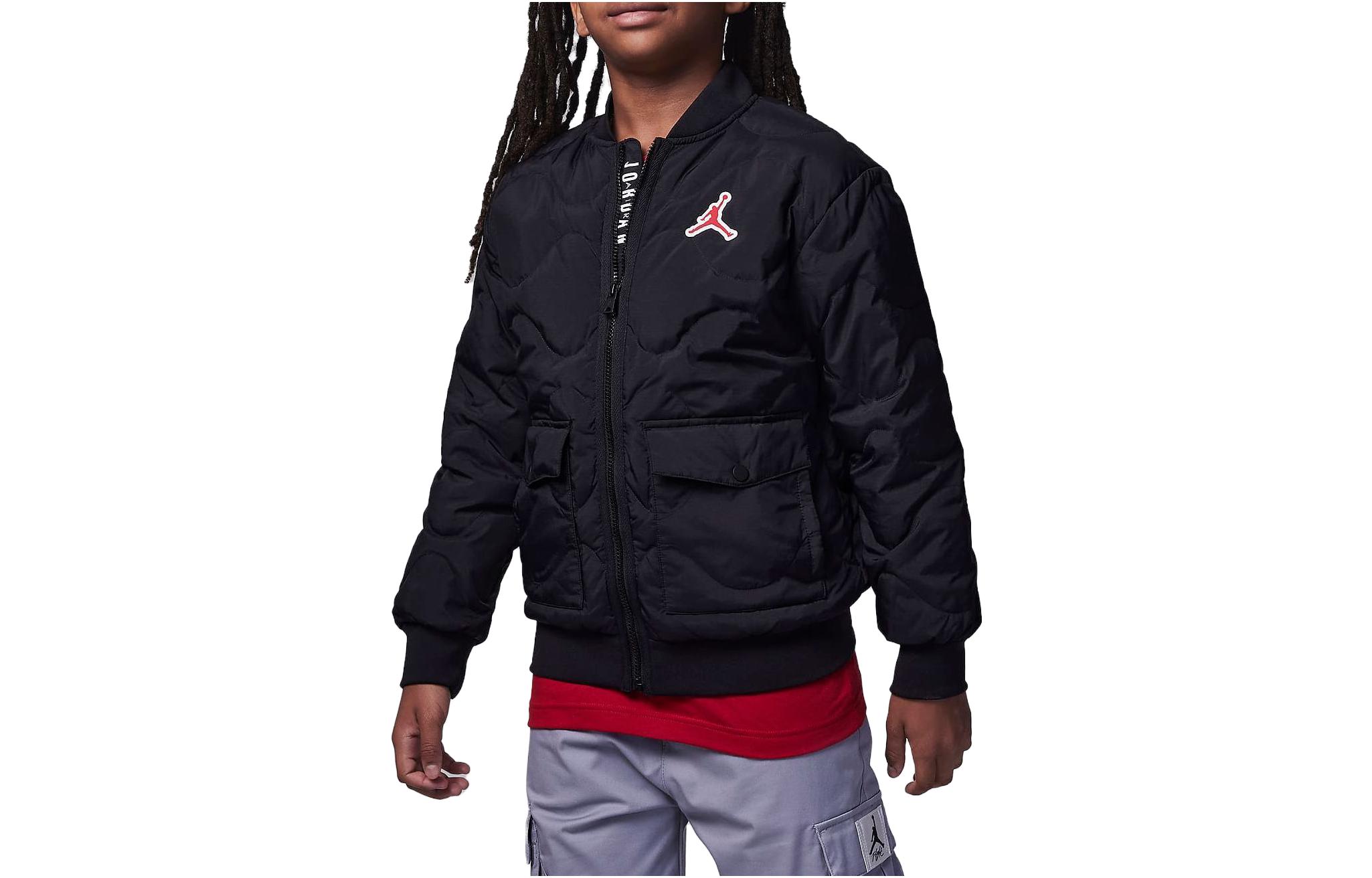 Jordan Kids Padded Jackets Baseball Collar Moderate FZ6538-010 M