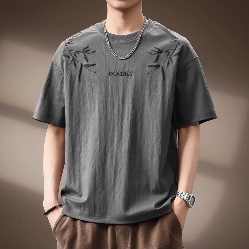 

Guise Men s Chinese Print Breathable Linen Blend T-Shirt M