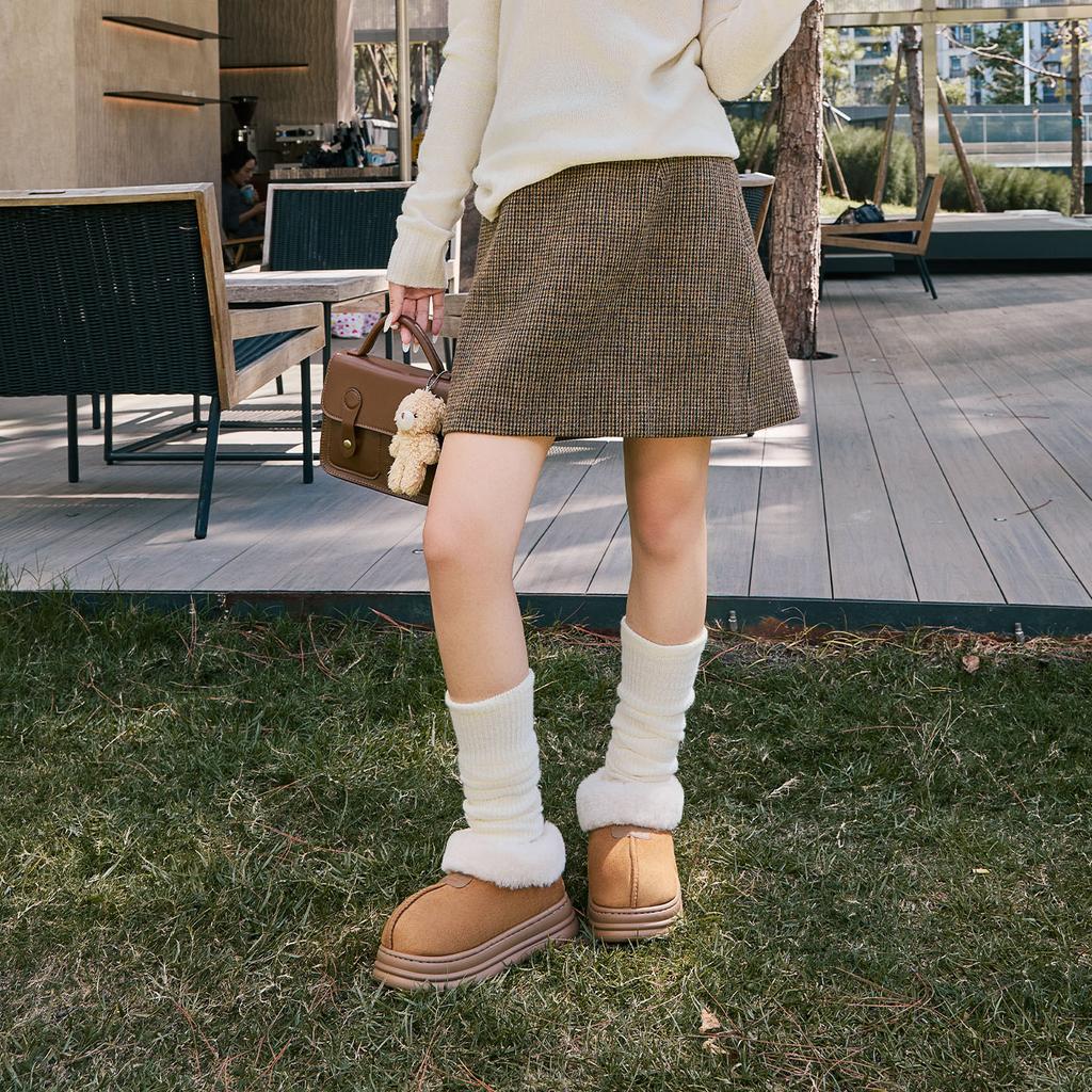 Winter Women Boots Plush Warm Thick Bottom Boots Breathable Soft Non-slip Cotton Slippers