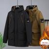 Men's Plus Size Mid-Length Hooded Cotton Jacket - Winter Fashion Brand 808
