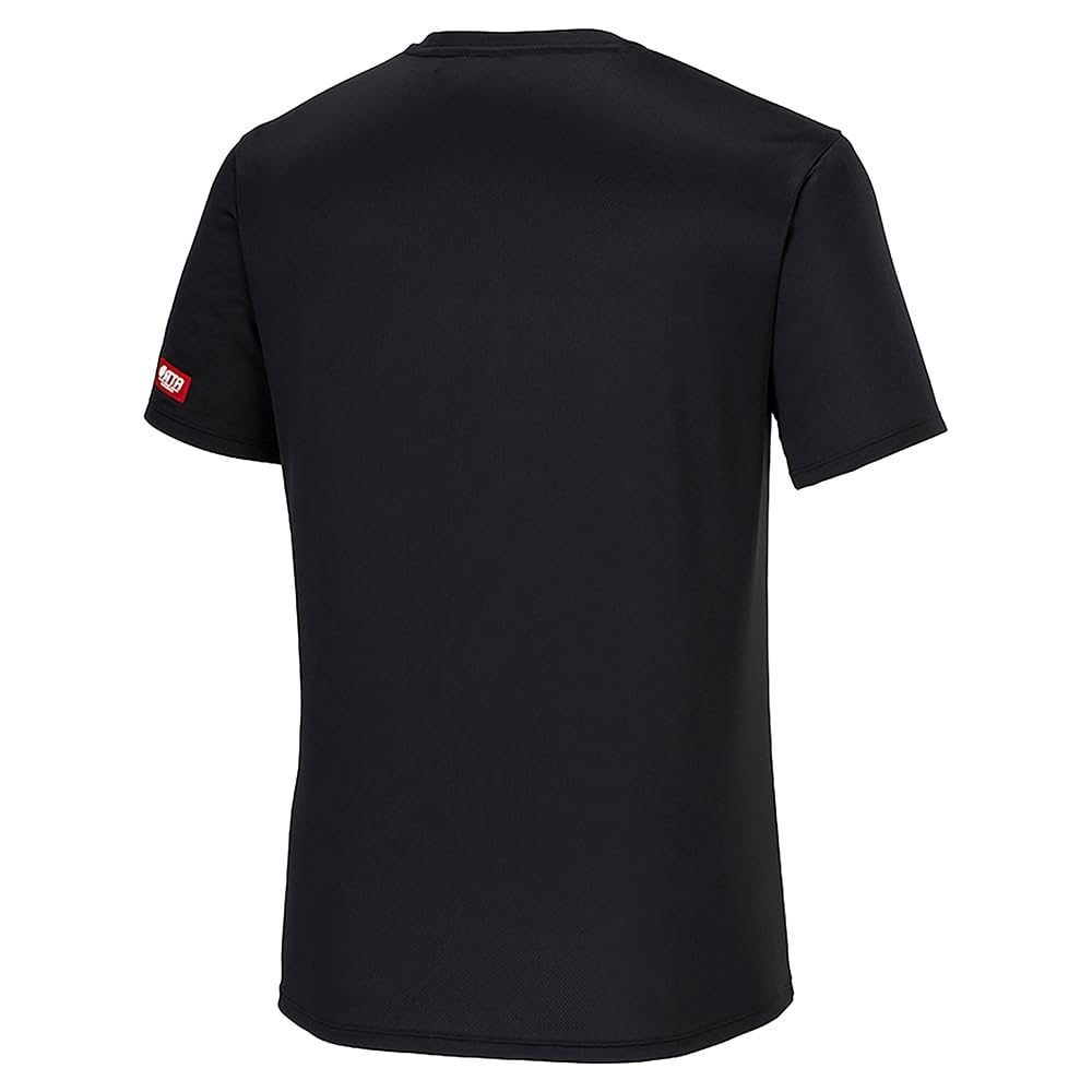 Mizuno Table Tennis Game Short JTTA Size S Shirt, Sleeve, U-Neck, Unisex, Moisture-Wicking, Quick-Drying, Certified, 82JAA110, Black/Turquoise,