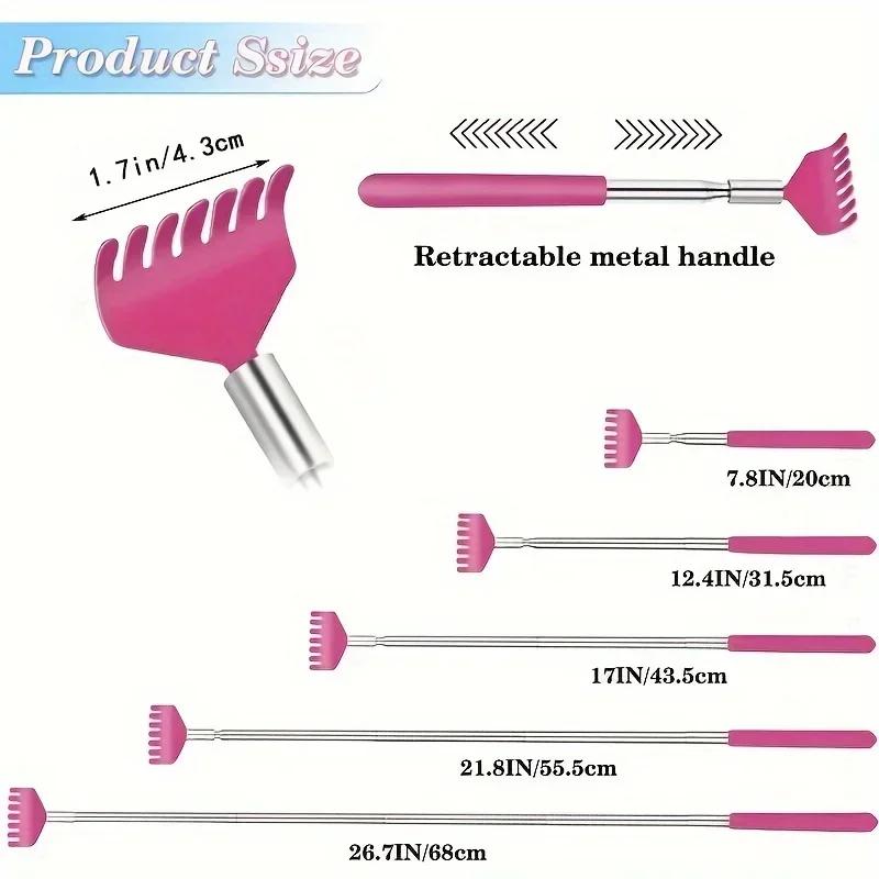 1 Pack Portable Extendable Back Scratcher Stainless Steel Telescoping Back Scratcher for Both Human and Pets for Mother's Day