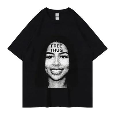 Rapper Young Thug Slime Graphic Cotton T Shirt Unisex Women Hip Hop Tee Fashion Short Sleeve Tshirt Summer Oversized T-shirts Tops