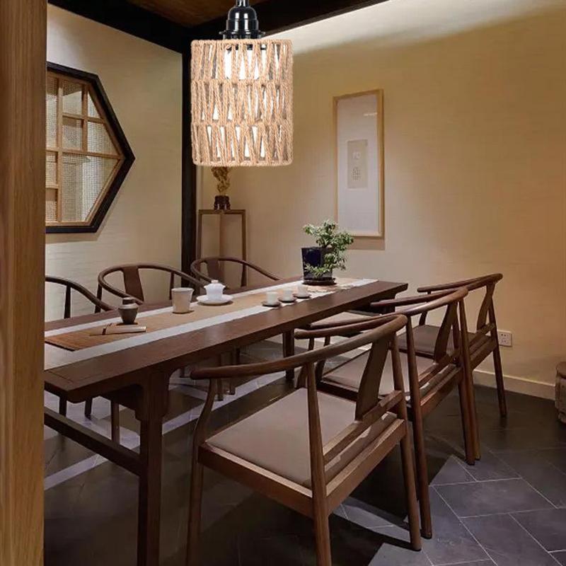 Boho Stil Handgewebte Wohndekor Deckenlampe Gewebter Lampenschirm Rattan Lampenschirm Pendellampe Pendellampe Schirm