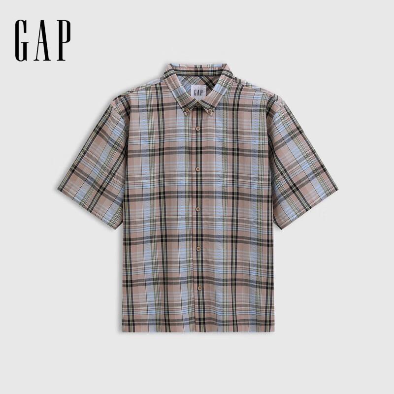 Gap Unisex Plaid Short Sleeve Casual Shirt