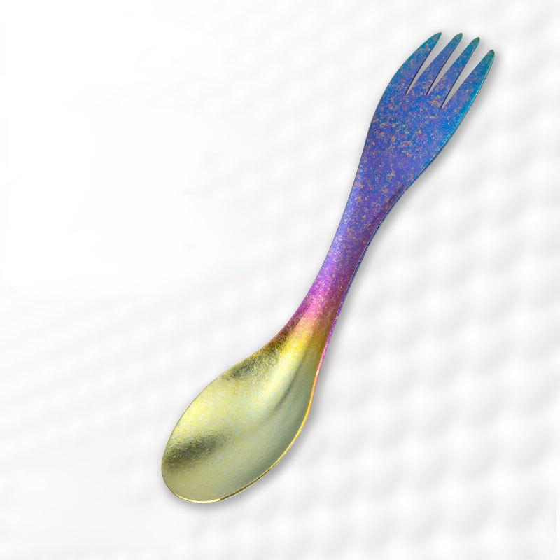 Hochwertiges Zubehör Ultraleichtes tragbares Outdoor-Geschirr Picknickgabellöffel TiTo Titanium Spork Camping Traval