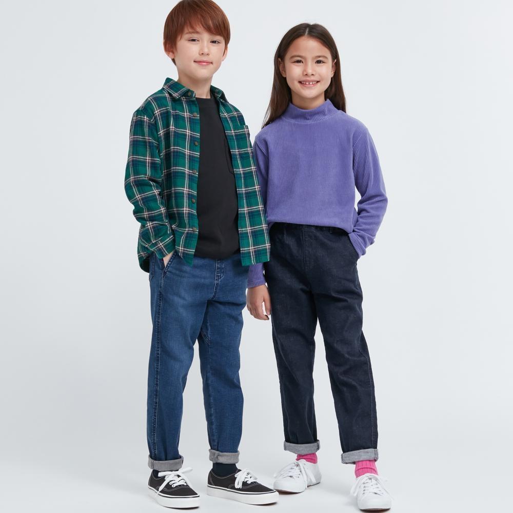 

UNIQLO KIDS Широкие джинсовые брюки из ультраэластичного денима