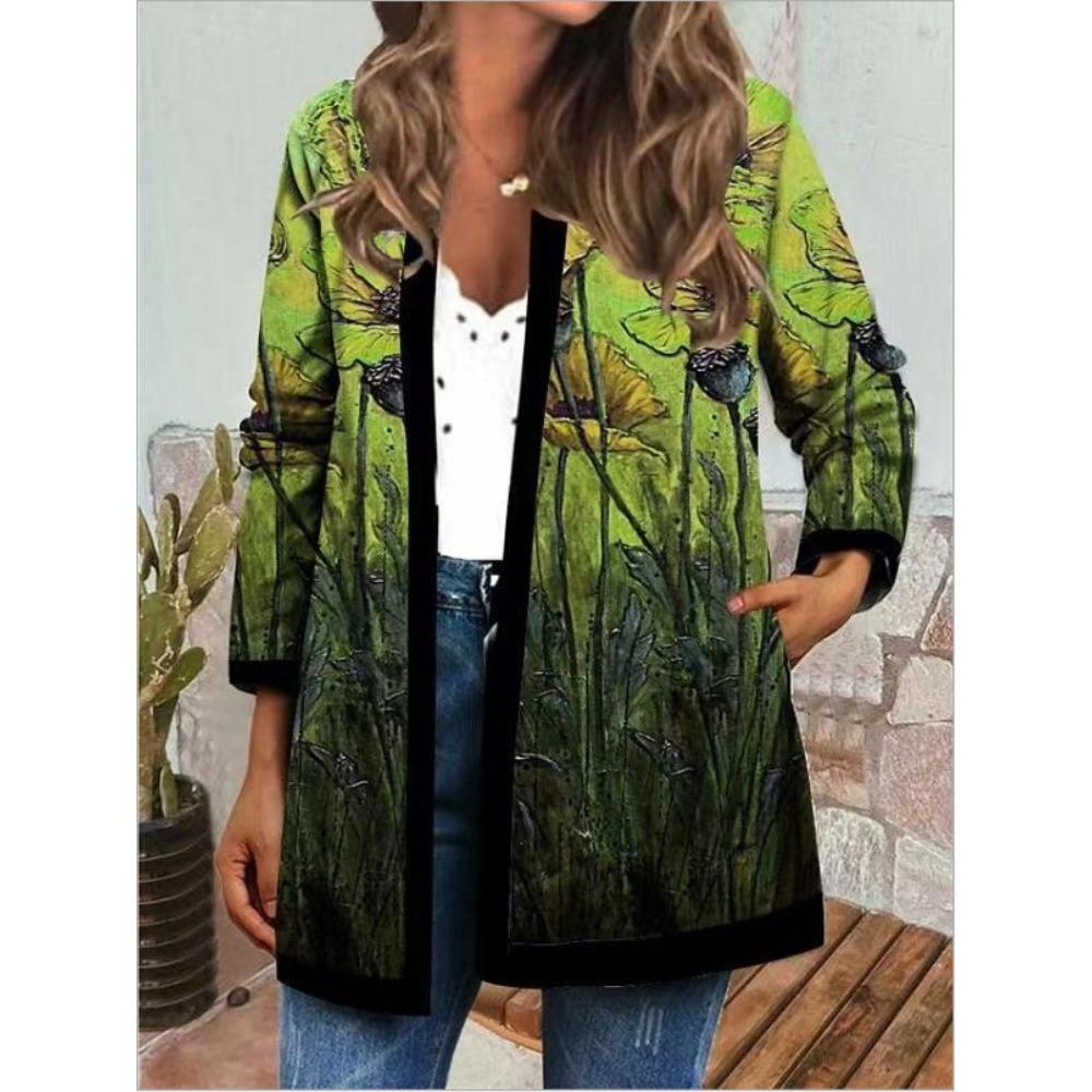 

GMXIA осень зима винтажный этнический стиль принт большой размер куртка кардиган женская одежда XXXXL