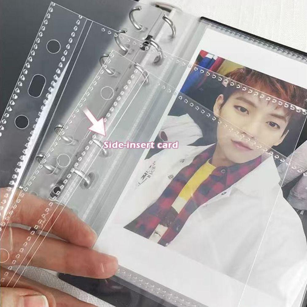 Large Capacity 6-inch Photocard Holder PU Leather Loose-leaf Photo Album Solid Color Idol Card Storage Booklet