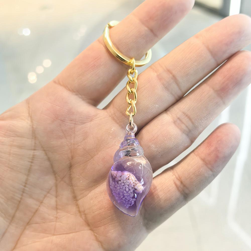 Luminous Transparent Conch Keychain Y2k Personalized Bag Pendant for Women Couple Family Keychain Pendant