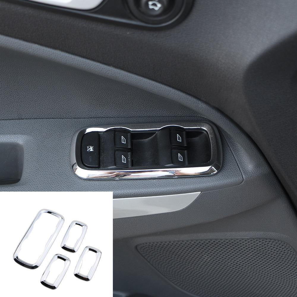 ABS Chrome Inner Trim Door Handle Sticker Steering Wheel Sequins Gear Shift for Ford Ecosport 2012 - 2016 LHD Interior Sticker