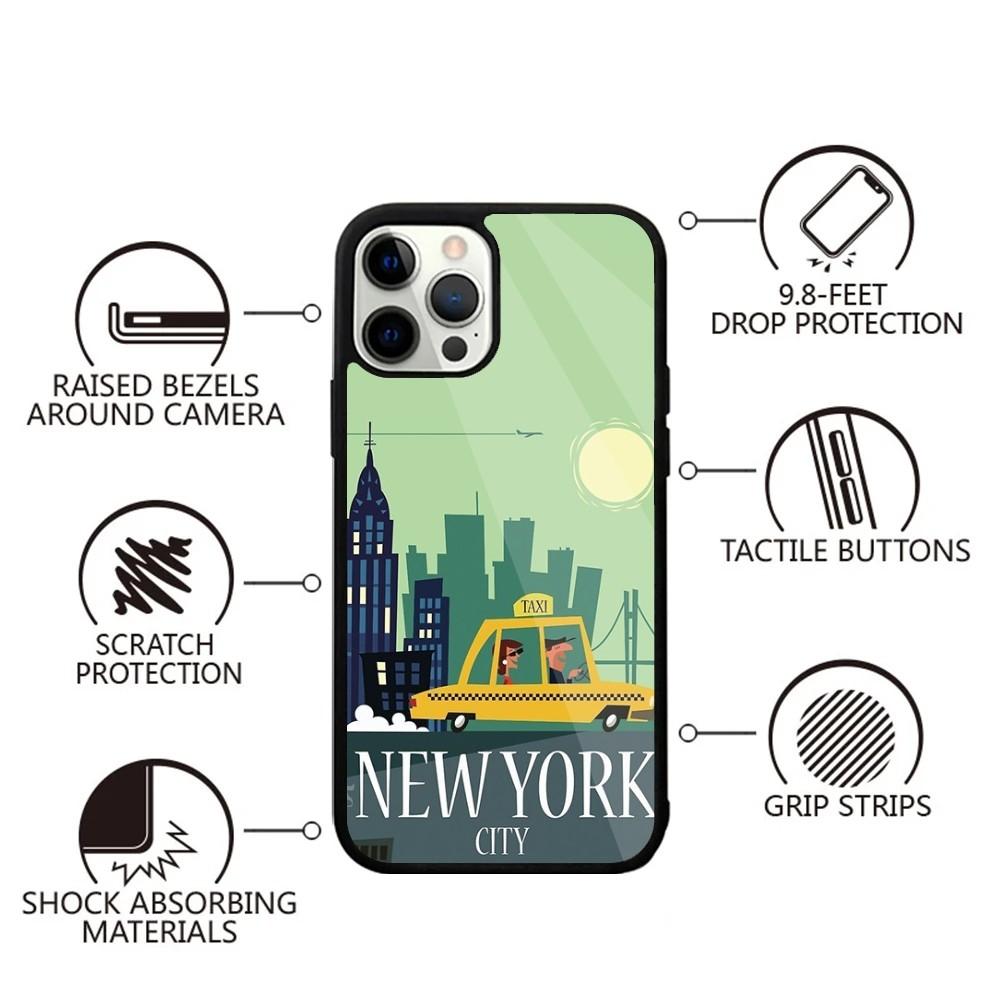 New York USA Tourist Attractions Phone Case For iPhone 15,14,13,12,11,Plus,Pro,Max Mini Magsafe Magnetic Wireless Charging