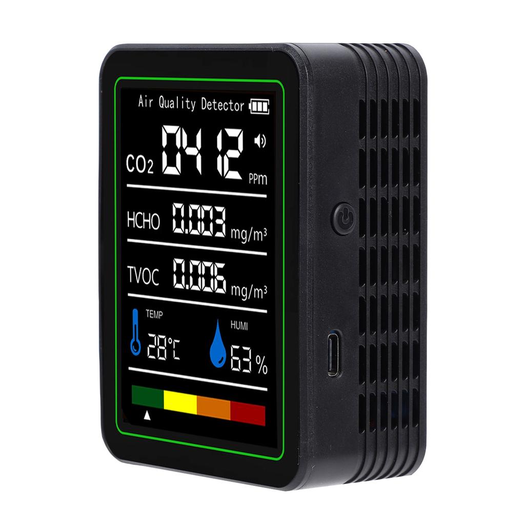 5 in 1 Air Quality Detector CO2 TVOC HCHO Temperature Humidity Tester Real Time Accurate Detection Air Quality Meter