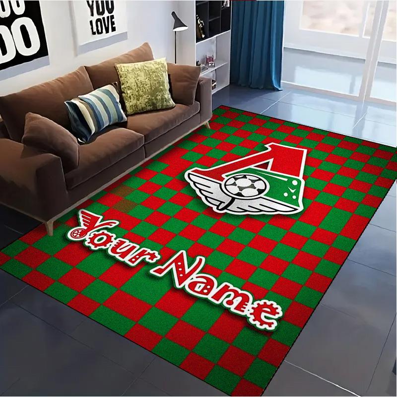 Name Custom FC Lokomotiv Moscow Carpet Rug for Living Room Bedroom Home Sofa Decoration,Kids play Non-slip Floor Mat
