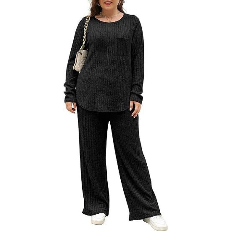BITCED Women's Fashion Casual Long Sleeve O-Neck Pants Suits