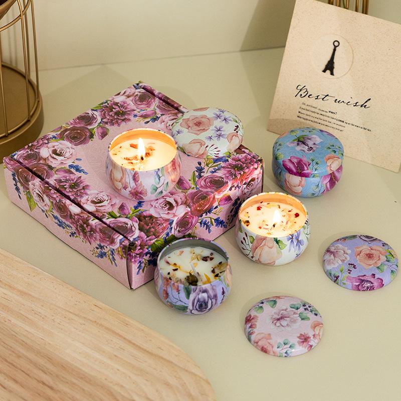Scented Soy Candle - Romantic Fragrance with Dried Flowers, Ideal for Weddings, Valentine's, Birthdays, and Home Décor
