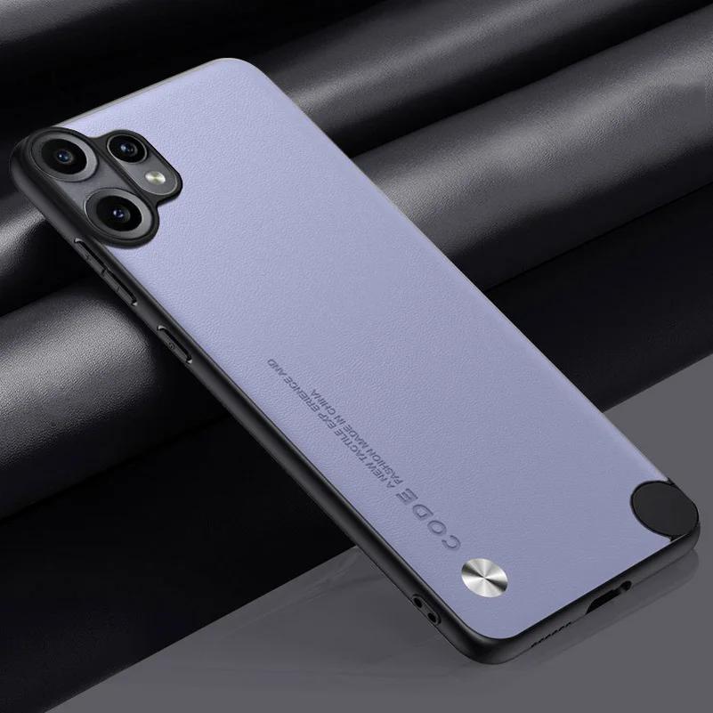 

Матовий силіконовий однотонний чохол з ПУ шкіри для Nothing CMF Phone 2 Pro Захист камери Ударостійкий чохол-бампер для CMF Phone 2Pro For CMF Phone 2 Pro світло-фіолетового кольору