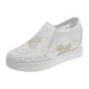 Inner Raised Small White Shoes With One Foot, Hollowed Out Embroidered Breathable Women's Shoes, Mesh Shoes, Casual Lazy Single Shoes