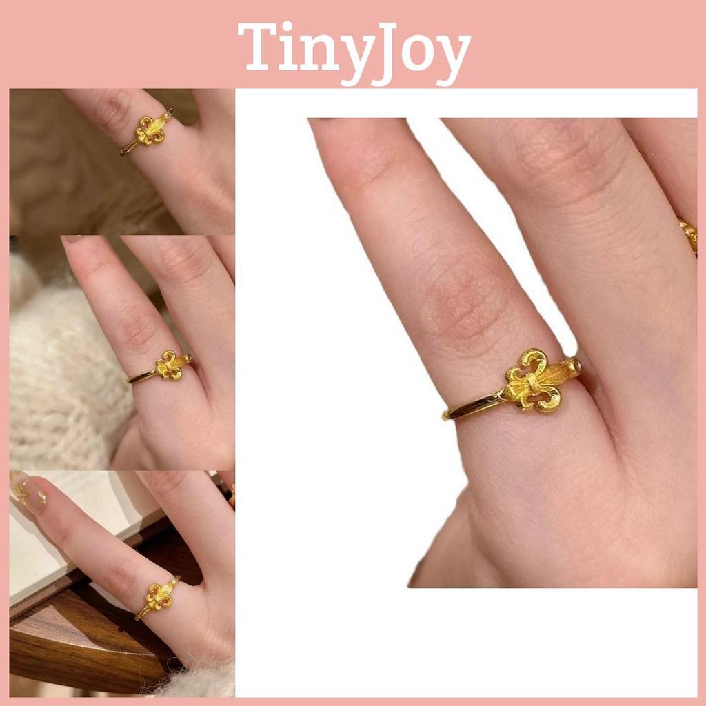 Iris Premium Gold Flower Ring Stylish Copper Finger Ring For Fashionable Women