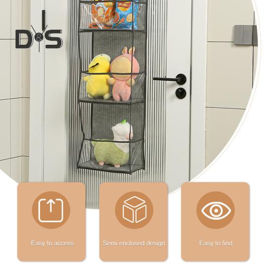 Storage Hanging Bag Organizer Strong Load-Bearing Large Capacity Simple Installation Multipurpose Storage Holder with Metal Hooks
