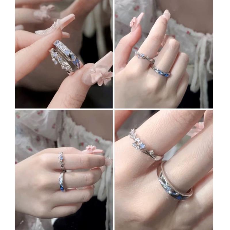 Luxurious Star Finger Rings Stackable Couple Rings Ornament Fashionable Jewelry Elegant Ornaments Minimalist Accessory
