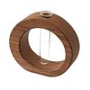 A84X-Flower Pot Wooden Vases Solid Wood Glass Vase Walnut Wood And Glass Flower Vase Decorative Vases Set Modern Home Decor B