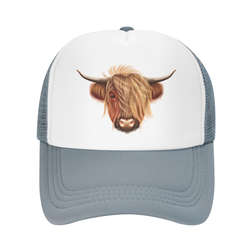 Scottish Hairy Highland Cow Hats for Unisex Women Vintage Baseball Cap Beach Dad Sun Hat Black Denim Cotton Caps