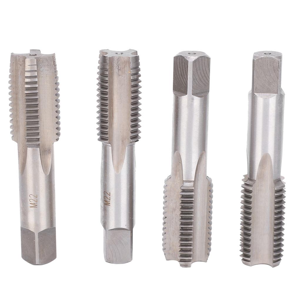 4PCS M22 Alloy Tool Steel Straight Flute Metric Hand Tap Screw Thread Tapping Hand Tool