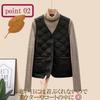 Nibunnoichi Style Vest Lightweight Short [1/2style] Gilet, Down-Style Roomwear, Quilted, Quilted, Length, Layering, Women's (JP, Alphabet, XL, White)