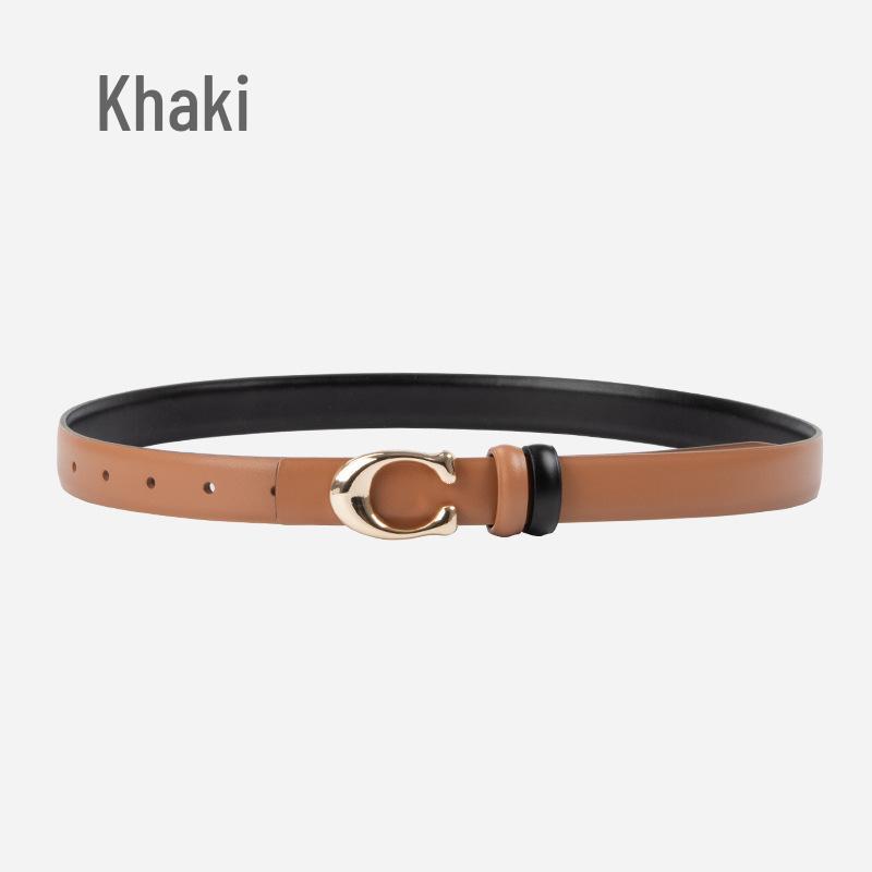 

Женский кожаный ремень с пряжкой в виде буквы C - Мода в корейском стиле, Универсальный декоративный ремень из натуральной кожи для осени и зимы 105 cm