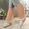 Fashion Fashion Banquet Stiletto Single Shoes Autumn New Pointed Toe Light Mouth Sequin Color Block Slip-On Heels