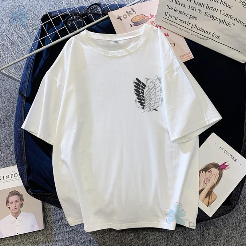 

Attack On Titan Women s T-Shirt Japanese Anime Printed Short Sleeves Harajuku Casual O-Neck Lady Top Female Tee Clothing XL білий