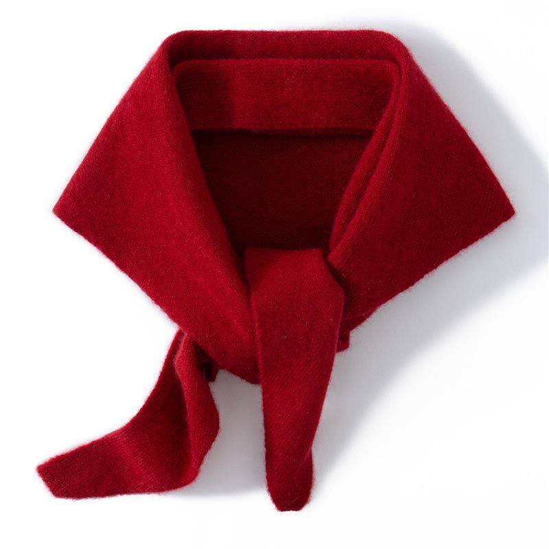 100% Pure Cashmere Women s Triangle Scarf - Solid Color, Autumn/Winter Versatile Knit Warmth