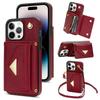 Crossbody Lanyard Leather Wallet Card Phone Case For iPhone 17 Air 16E 16 Pro Max 15 14 Plus 13 12 11 XS XR X Flip Stand Cover