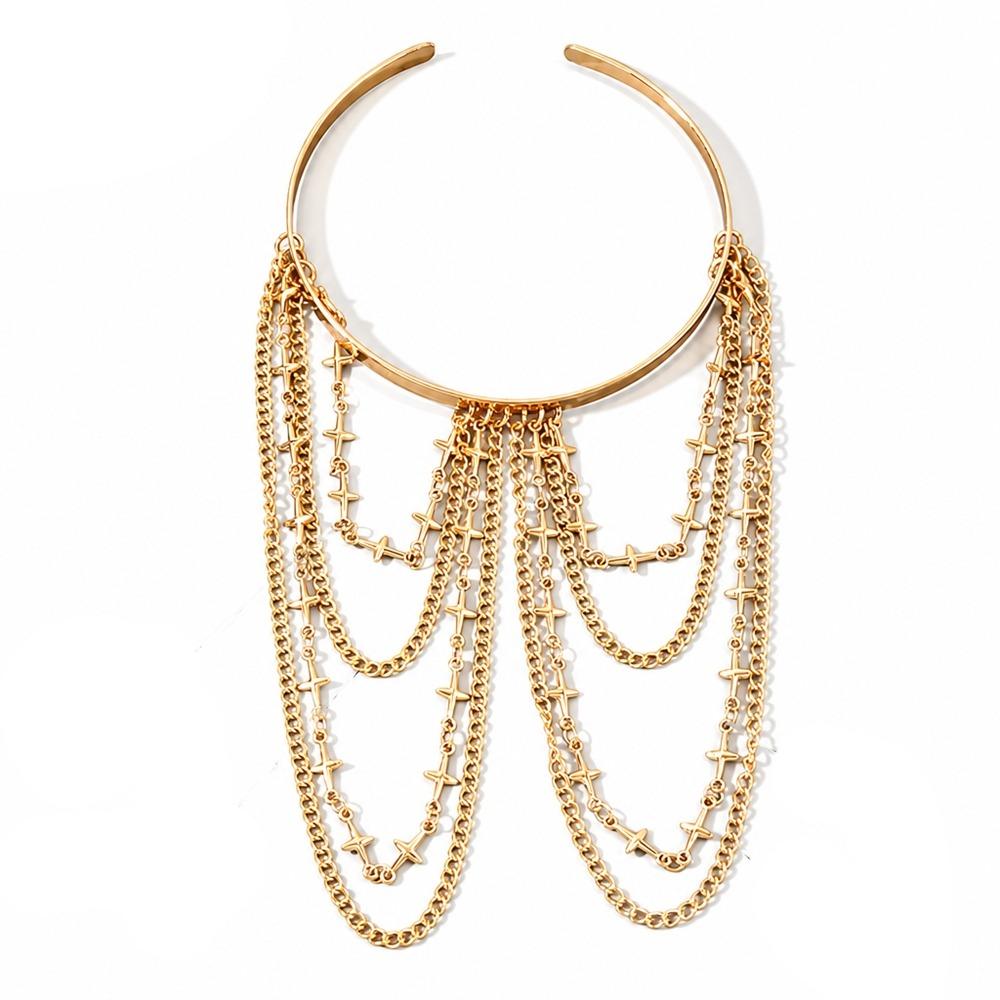 Resort Wind Open Arm Bracelet Punk Style Tassel Arm Ring Creative Fringed Arm Ring Beach