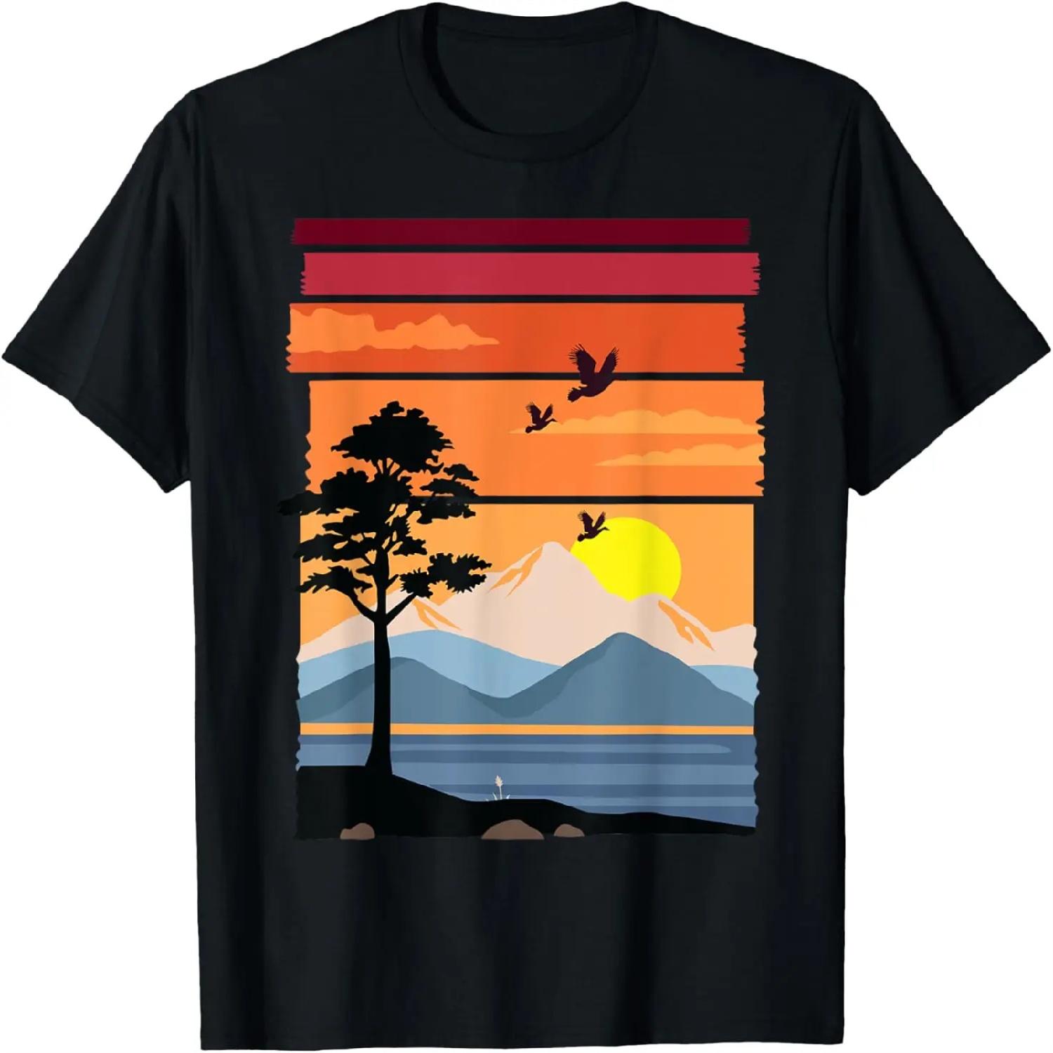

Sunset T Shirt _ Nature Love Graphic T-Shirt XXXXXL різнокольоровий