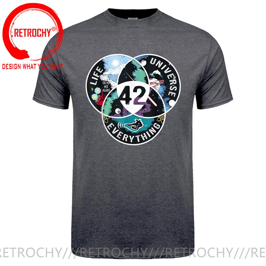 Men 42 The Answer To Life The Universe And Everything Douglas Adams T Shirt 100 Cotton Tops Crew Neck Tees Gift Idea TShirts