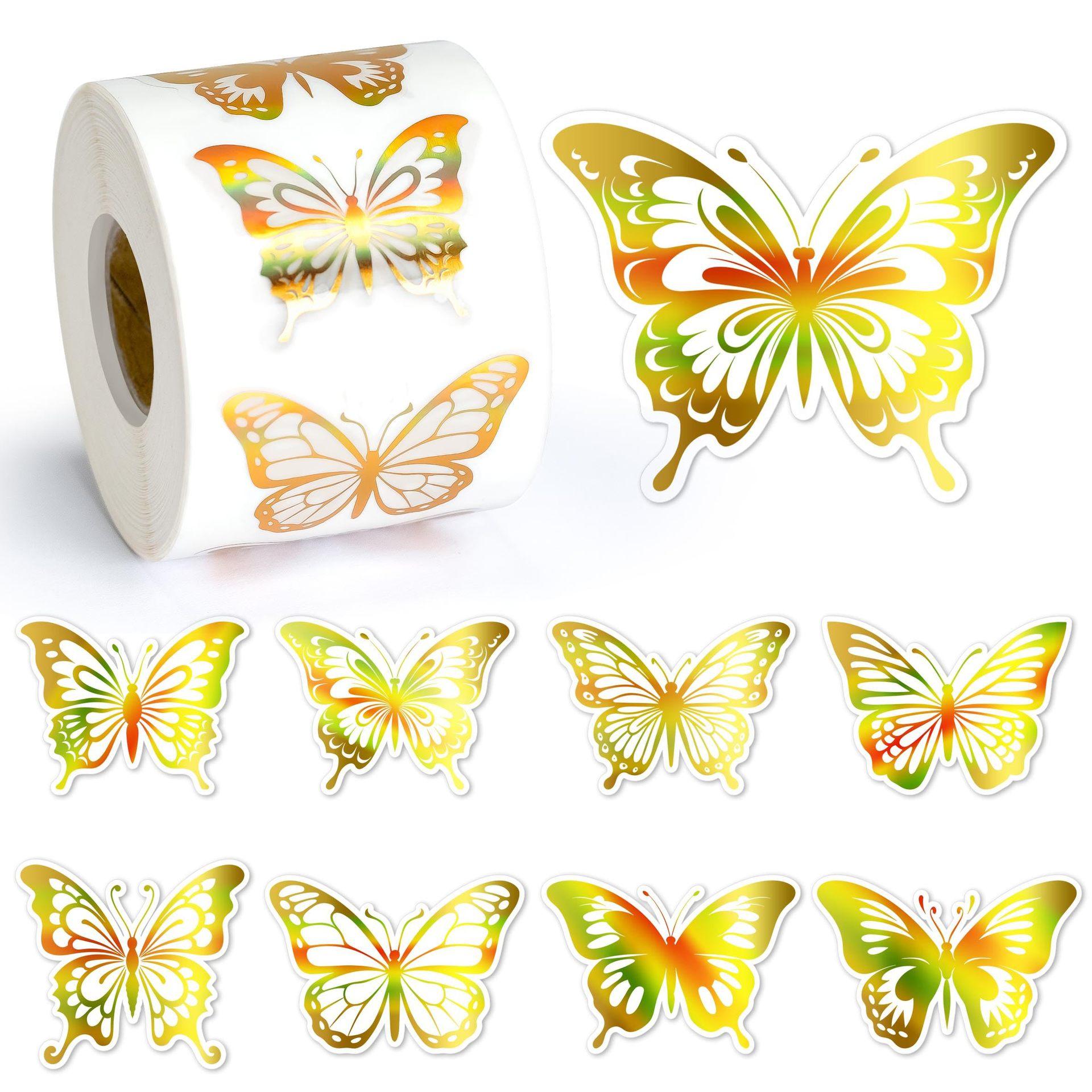 100-500Pcs High-Quality Golden High-Quality Butterfly High-Quality Stickers High-Quality Party High-Quality Gift High-Quality Wrapping High-Quality
