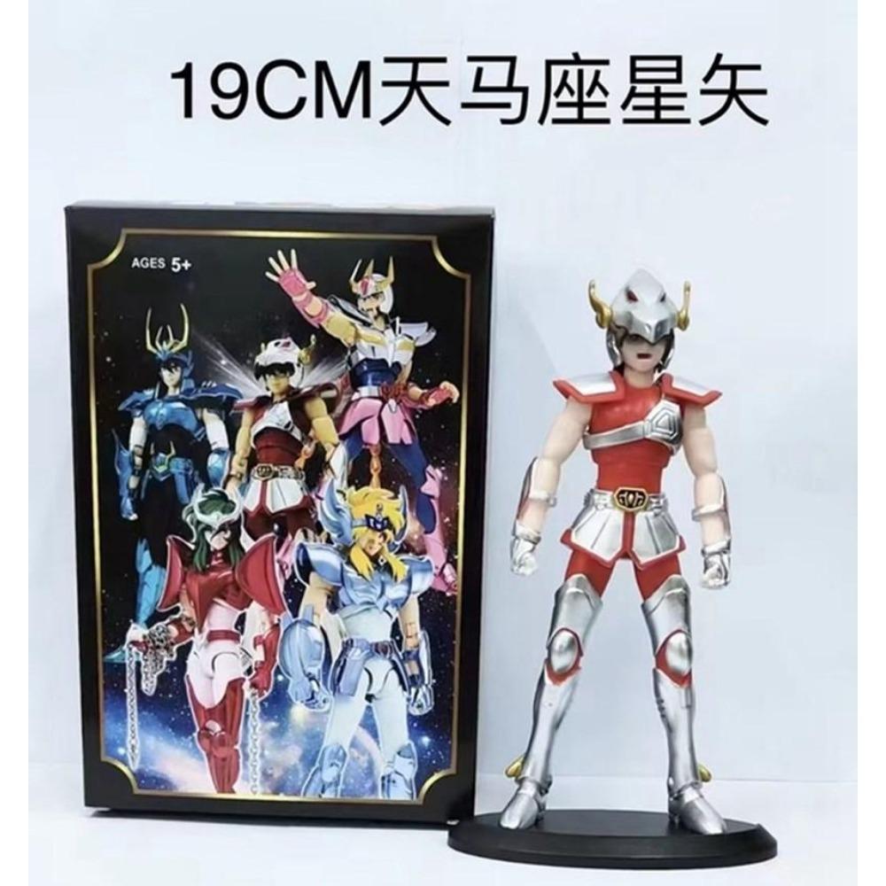 19CM Anime Figure Phoenix Ikki Hyoga Seiya Shiryu Standing Armor Model Children's Toys PVC Box Desktop Collection Decoration