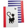 Chats Dubout [Q9234] - Notebook 'Chats Dubout' Red White Black (butterfly Cat) - 14. 7x10. 5 Cm