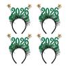 4ks Čelenka s ozdobou vločky, třpytivé číslo 2026, vlasová obruč, brýle, slavnostní vánoční párty doplněk