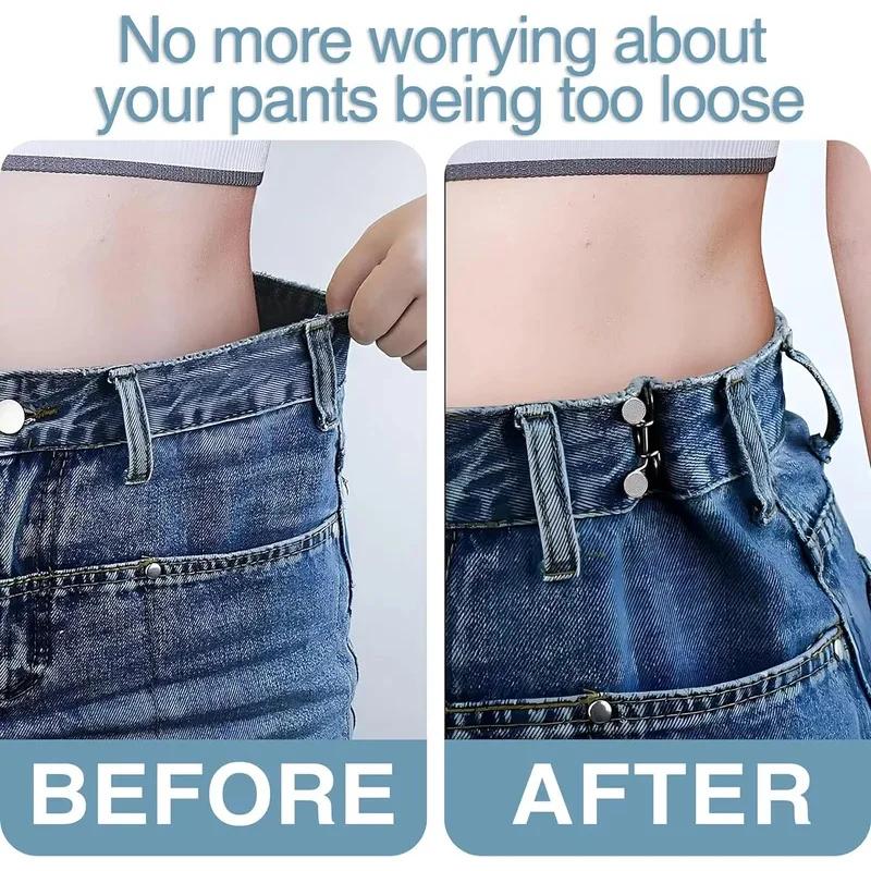 2/4/8 Sets Pant Waist Tightener Button Pins Jeans Button Tightener To Make Smaller Waist Tightener