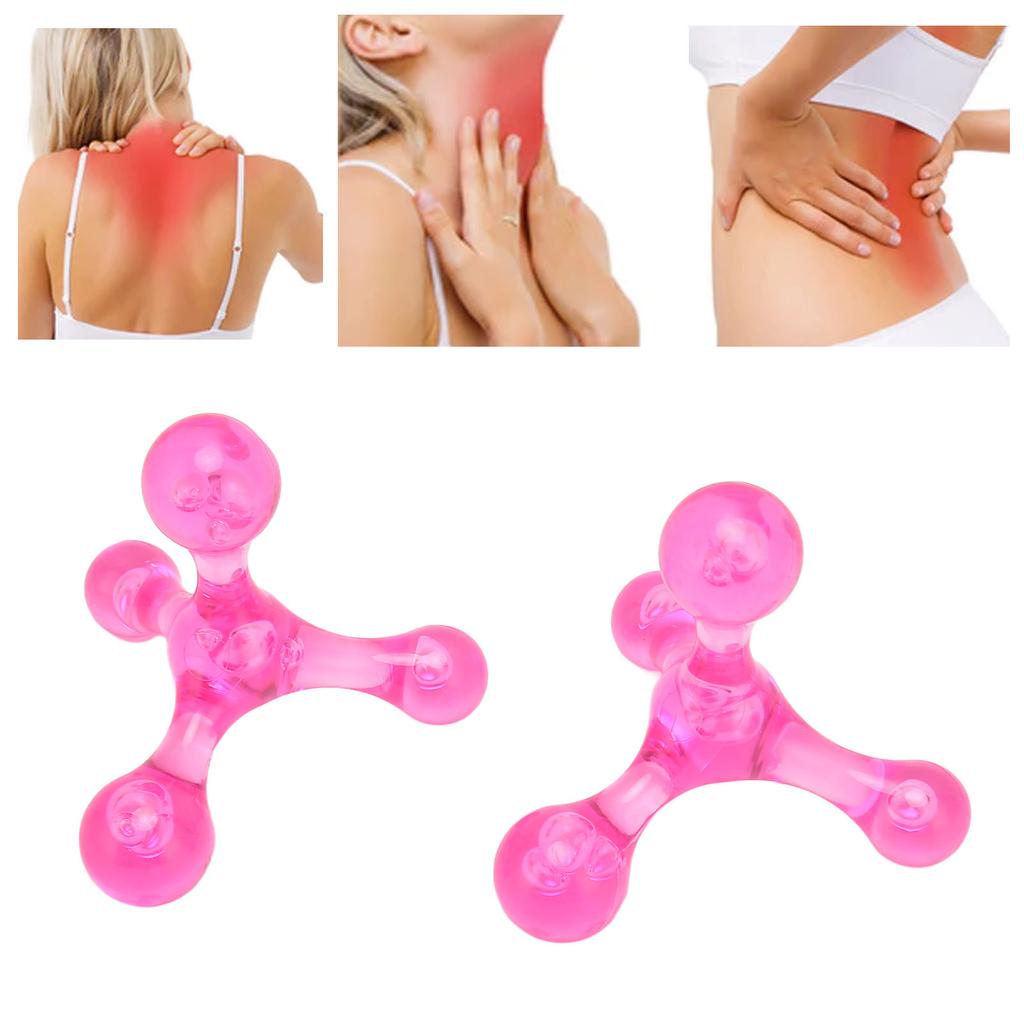 2 Stück Fußgewölbemassagegerät Mini Handheld 4 Kugeln Entspannung Akupressur Fußgewölbemassagegerät für Bein Arm Rosa
