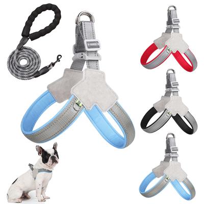 Szelki dla psów ze smyczą dla małych psów odblaskowe regulowane szelki na klatkę piersiową dla kotów i szczeniąt smycz pas akcesoria dla zwierząt do treningu na zewnątrz