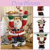 Festive Santa Claus Waiter Tray Sculpture Charming Resin Figurine For Christmas Decor